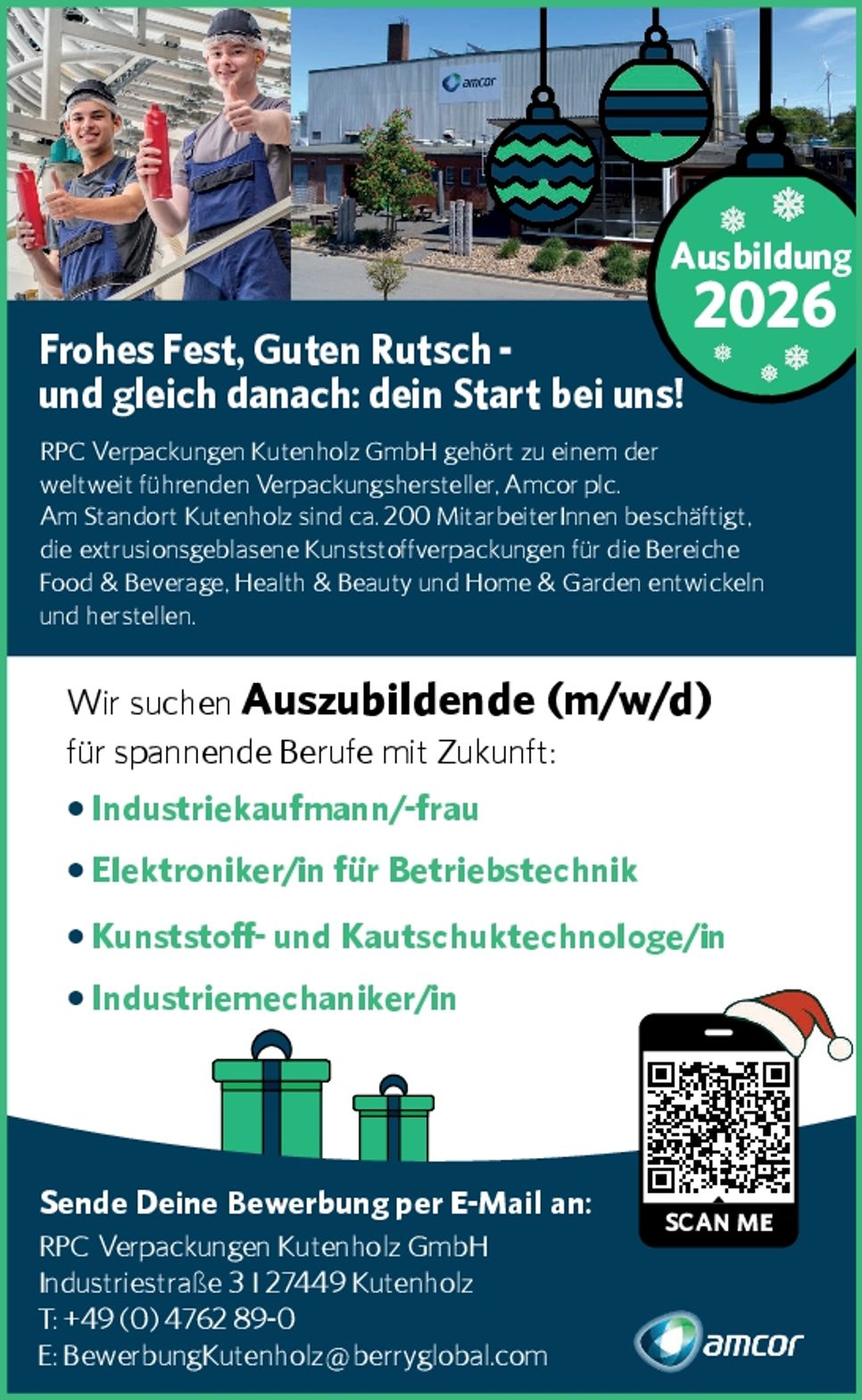 Weihnachtlich Ausbildung 2026 