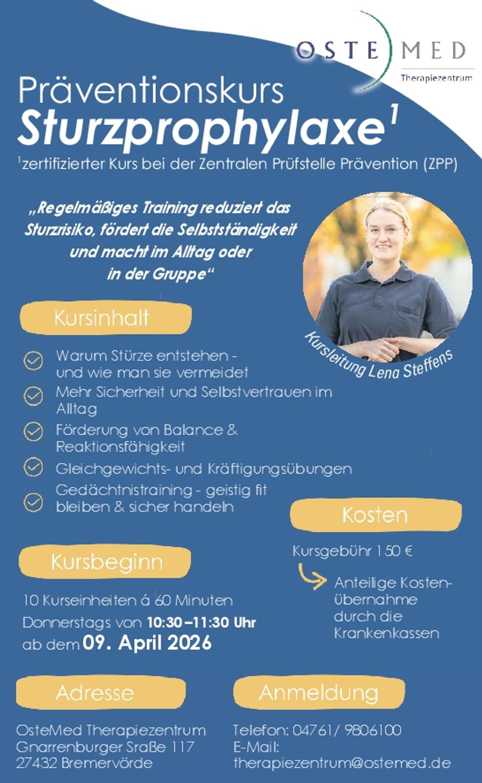 Präventionskurs Sturzprophylaxe