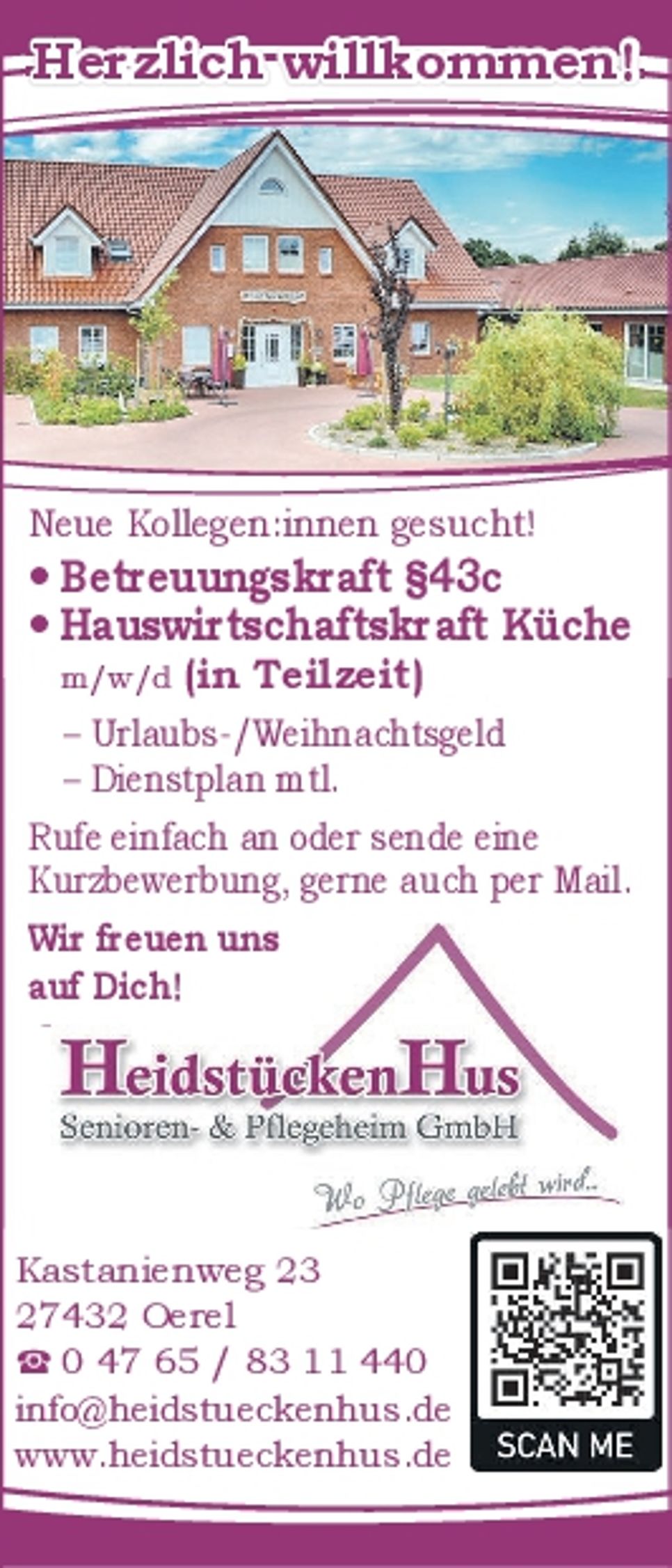 Hauswirtschaftskraft + Betreuungskraft