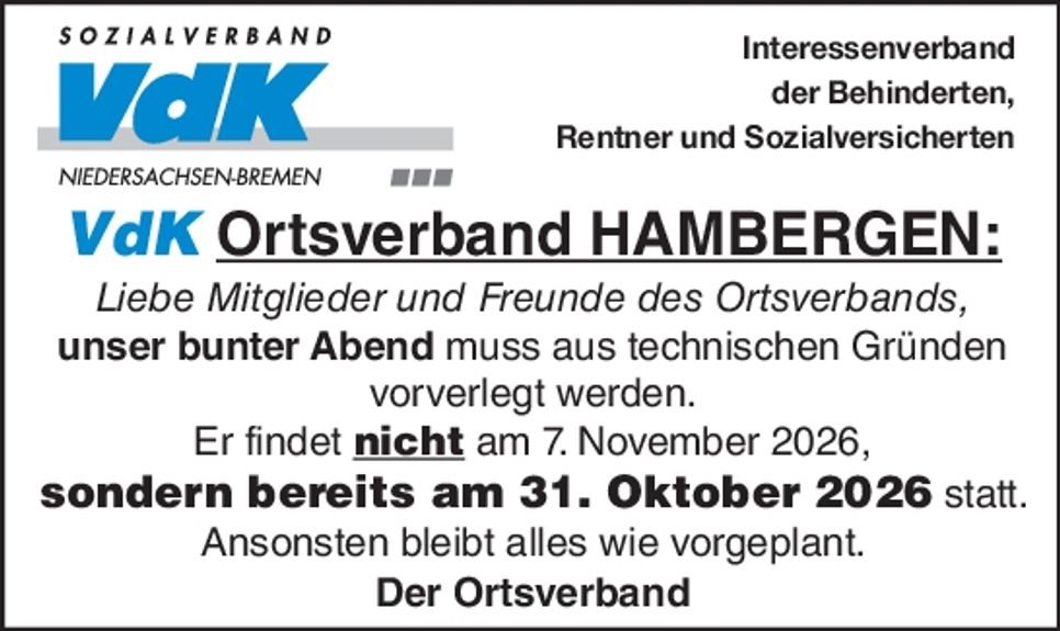 Bunter Abend 31.10.2026