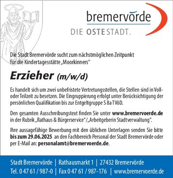 Erzieher  (m/w/d) 