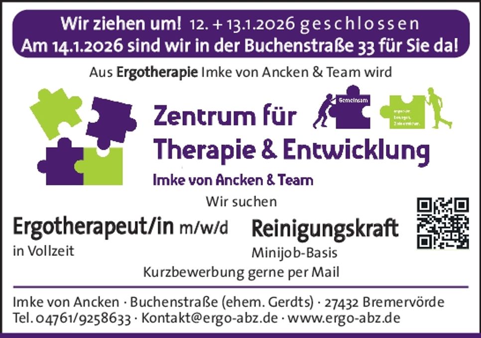 Ergotherapeut/in / Wir ziehen um!