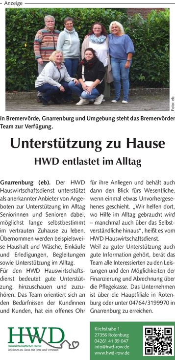 PR Anzeige Team Bremervörde, Gnarrenburg