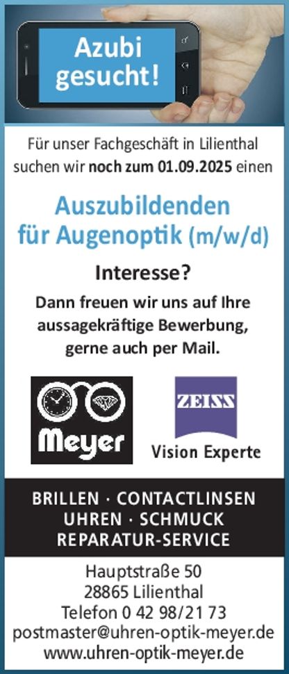Azubi gesucht 1.9.25