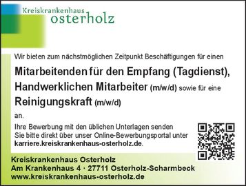 Empfang/Handwerklicher MA/Reinigungskraf