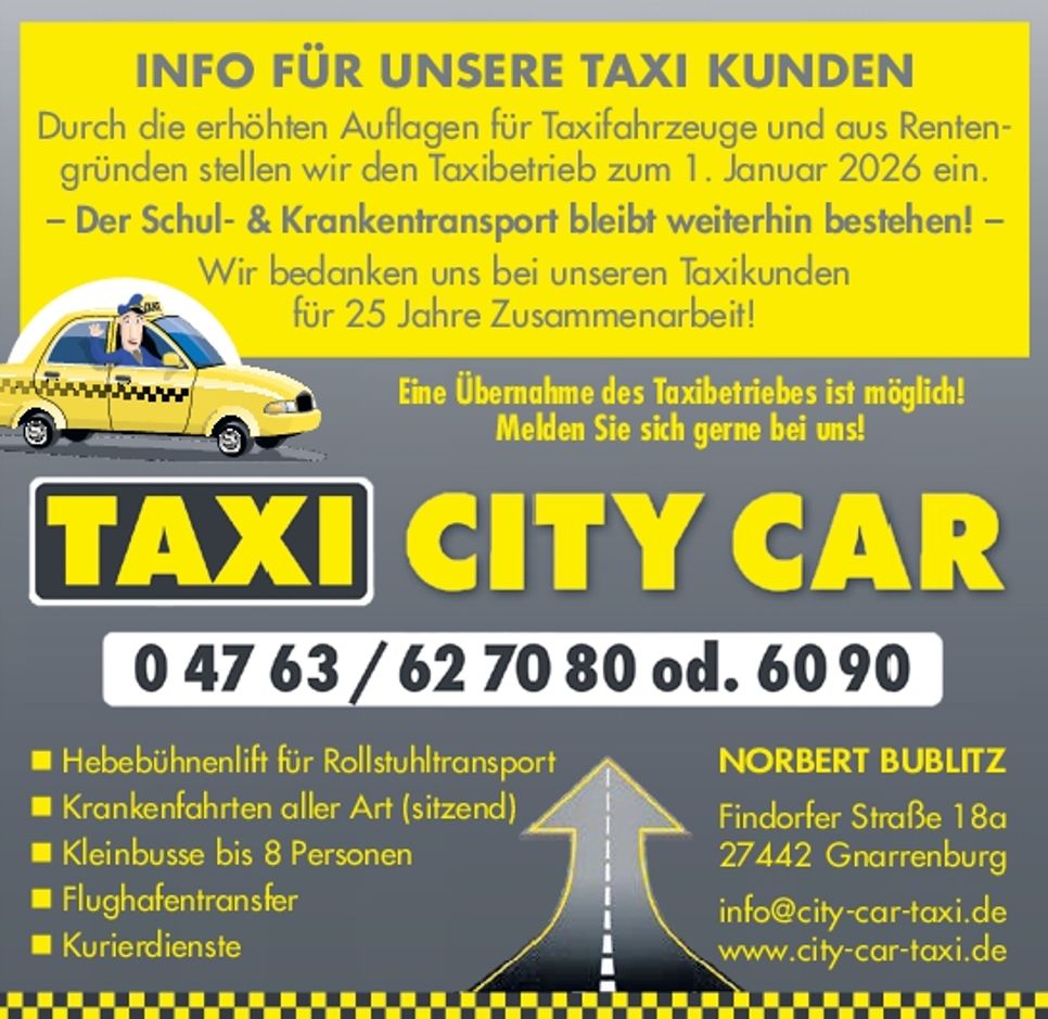 Info für unsere Kunden
