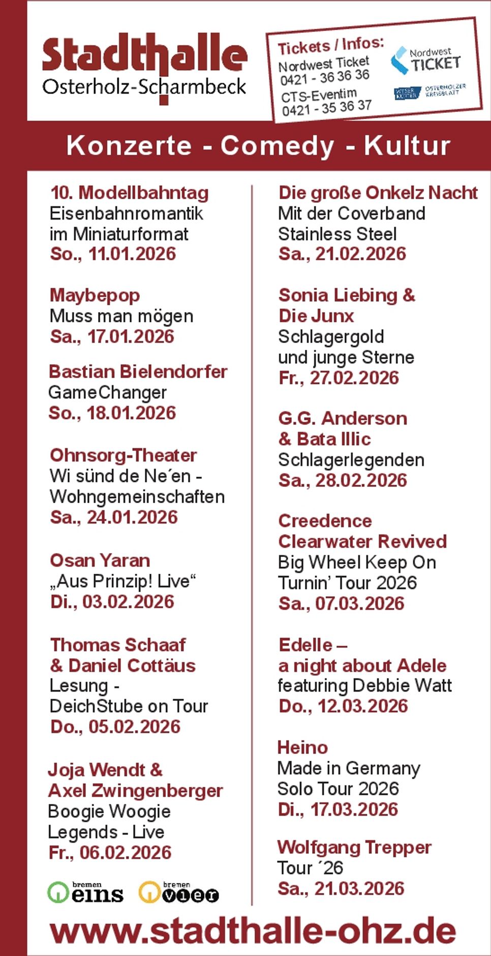 Stadthalle - Veranstaltungen