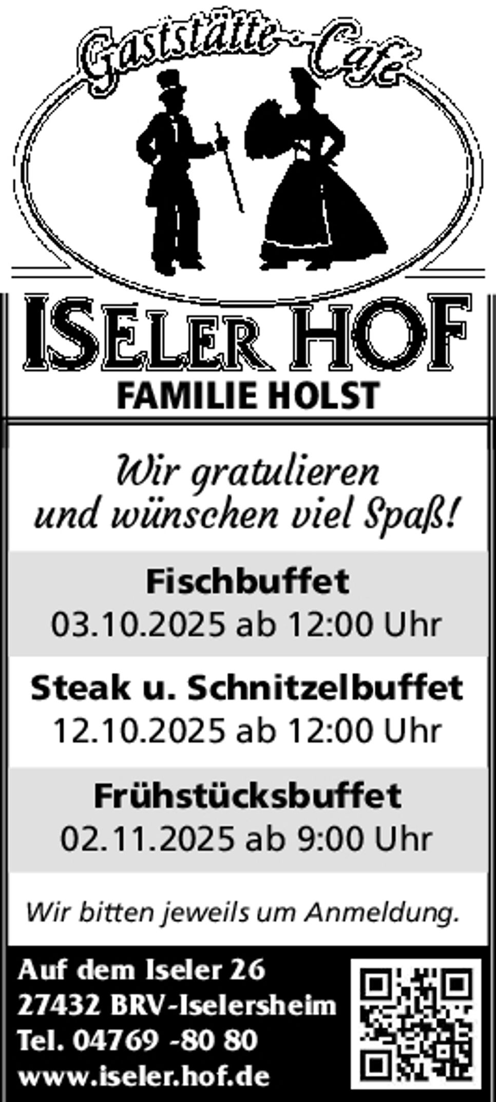 Gratulation / Fischbuffet