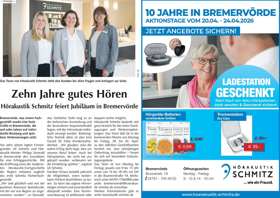 PR Anzeige 10 Jahre Bremervörde