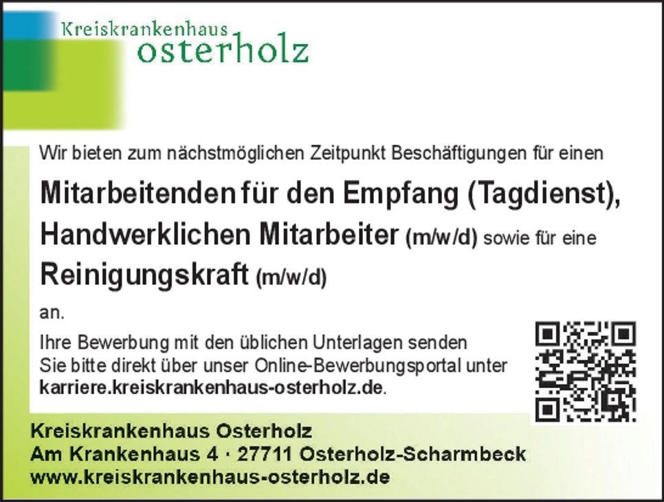 Empfang/Handwerklicher MA/Reinigungskraf