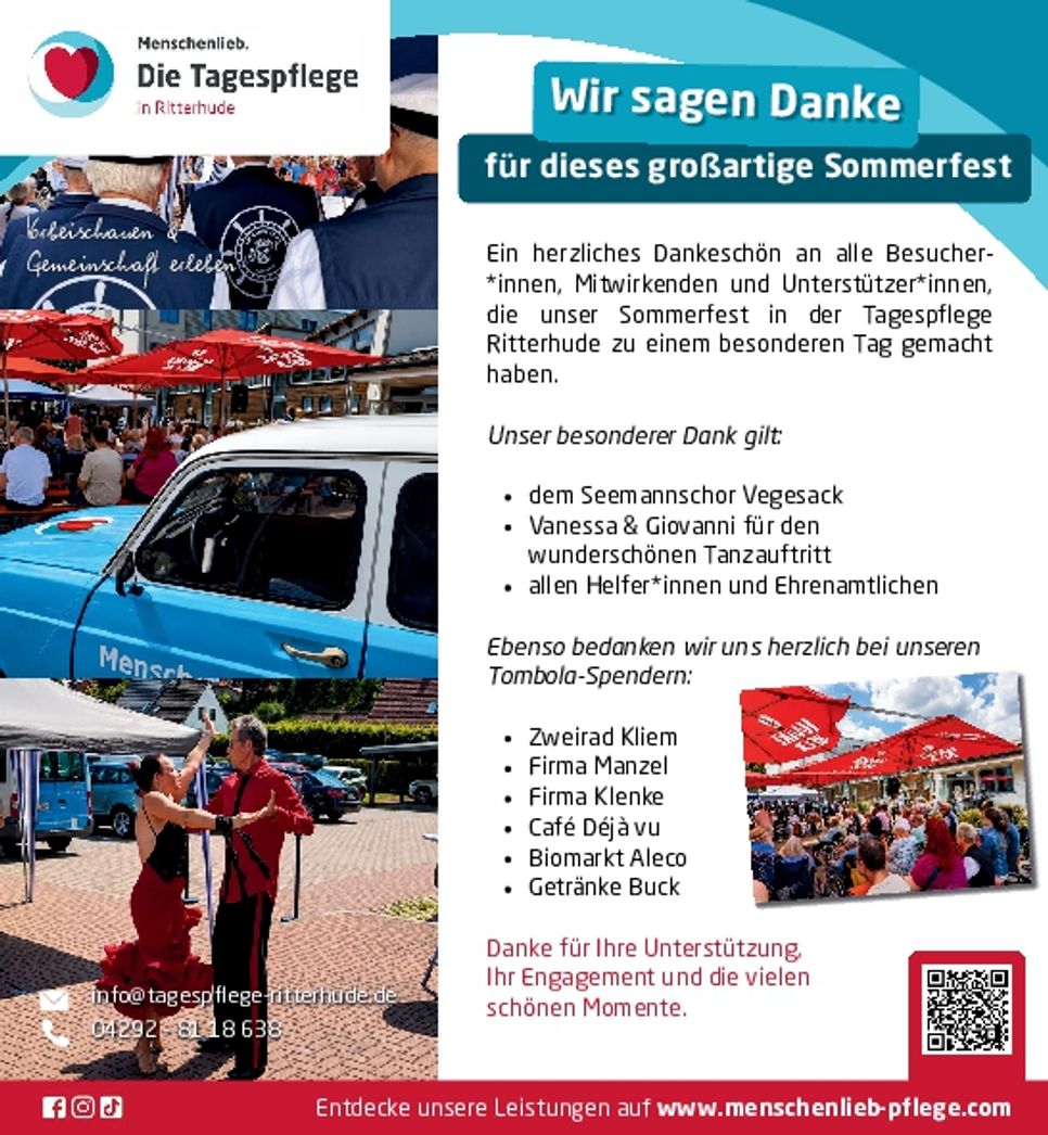 Danksagung Sommerfest