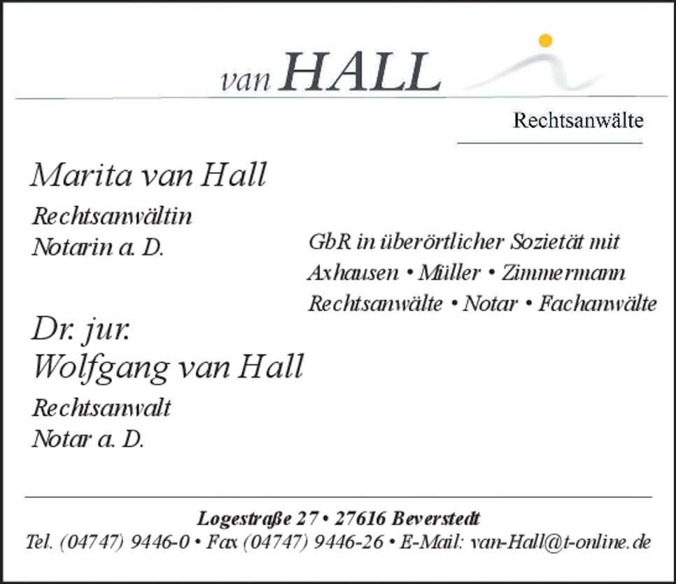Rechtsanwältin/Rechtsanwalt