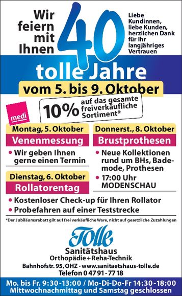 40 Jahre Jubiläum - Aktionstage 