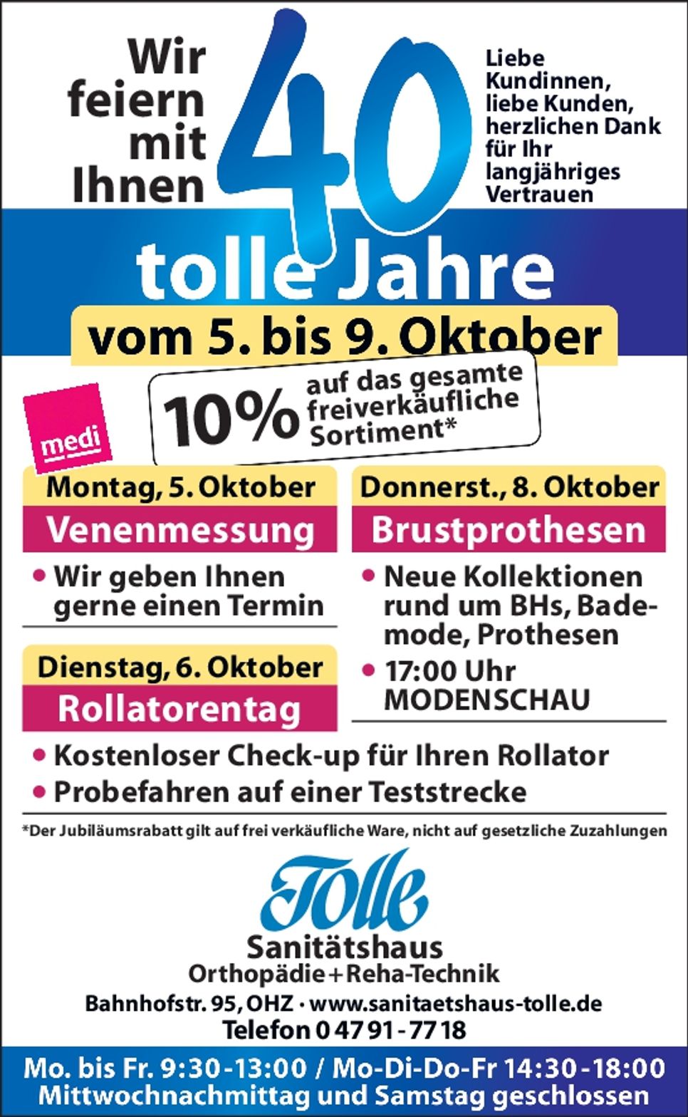 40 Jahre Jubiläum - Aktionstage 