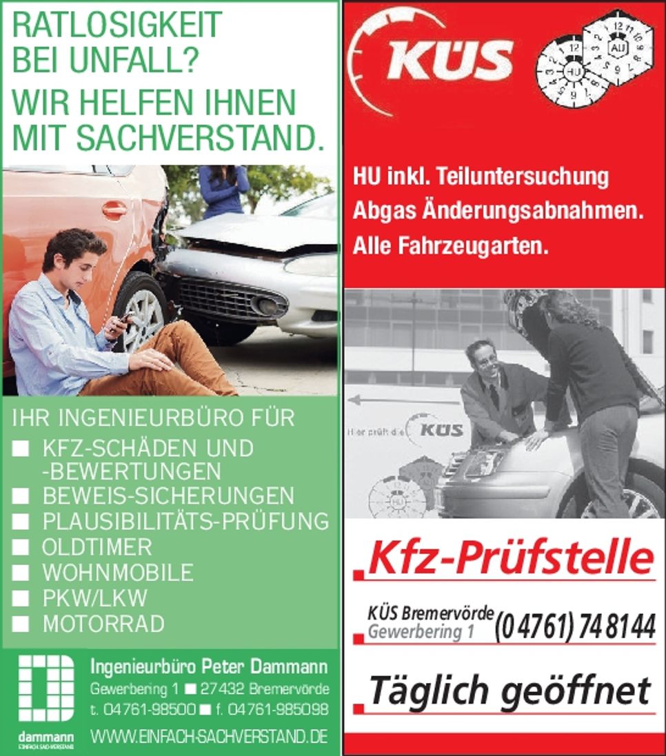 Gemeinschaftsanzeige Ing. Büro + KÜS