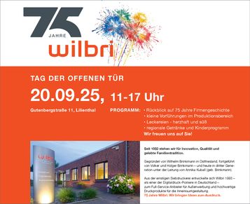 75 Jahre WILBI - Tag der offenen Tür