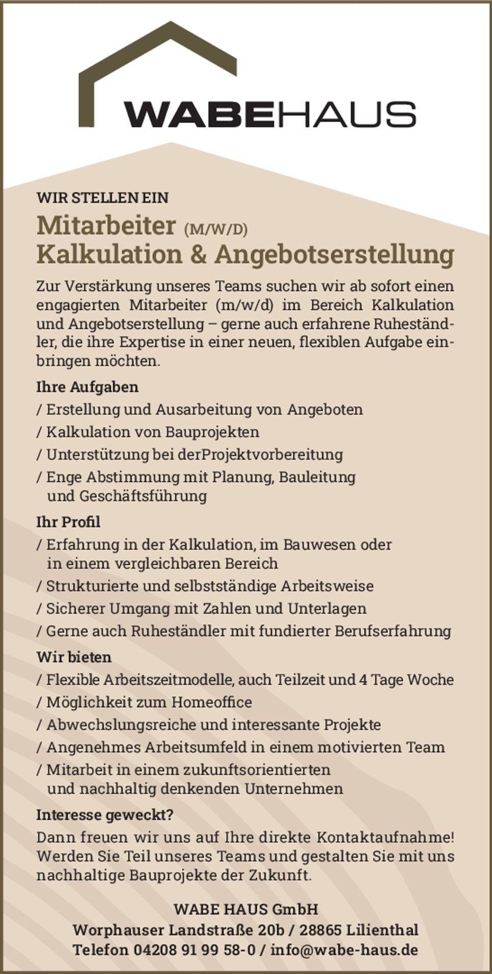 Mitarbeiter Kalkulation