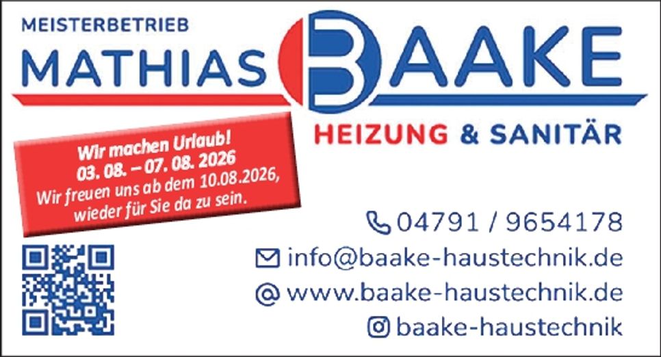 Urlaubsankündigung 03.08.-07.08.26