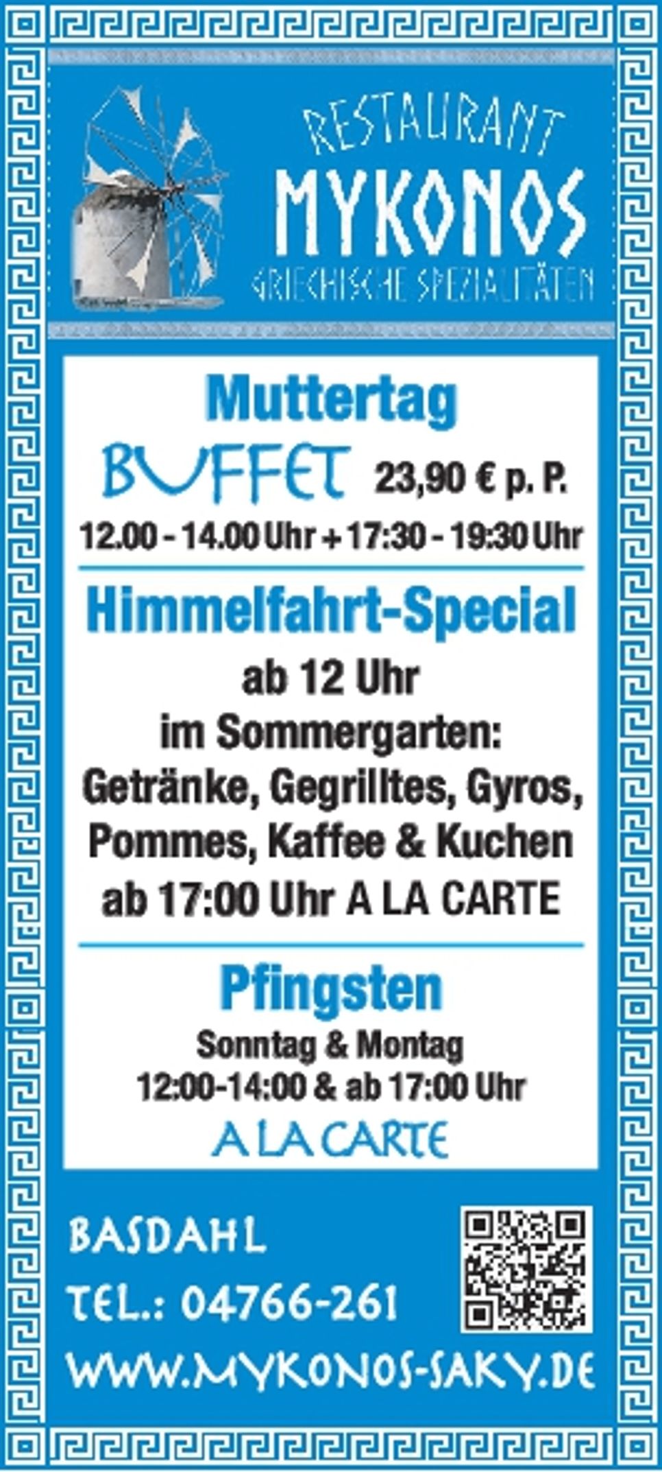 Muttertag, Himmelfahrt, Pfingsten