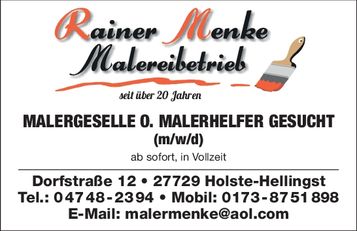Stellenangebot Malergeselle-/helfer