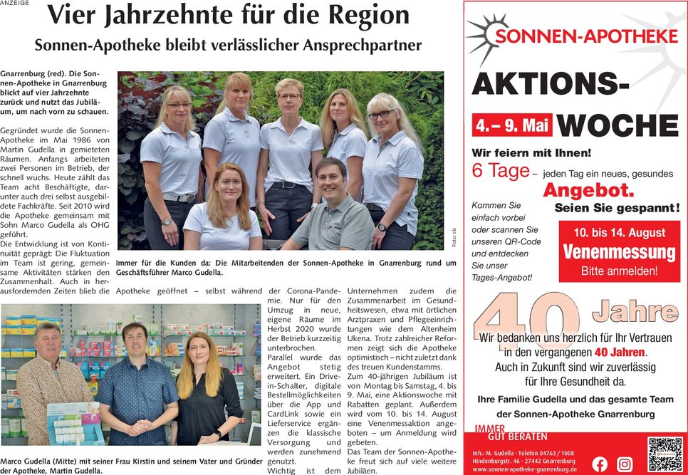 40 Jahre Jubi PR Anzeige
