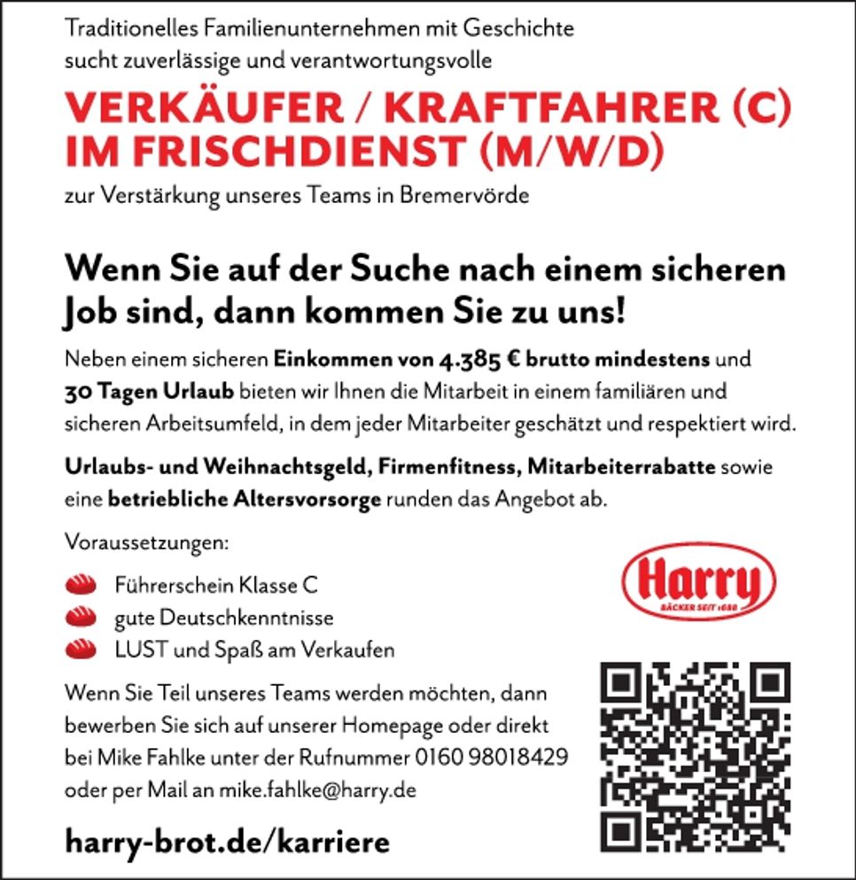 Verkäufer im Frischdienst