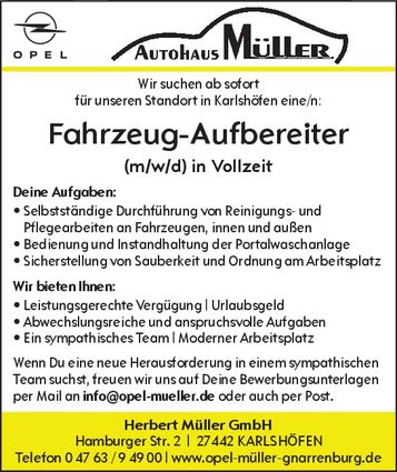 Fahrzeugaufbereiter m/w/d