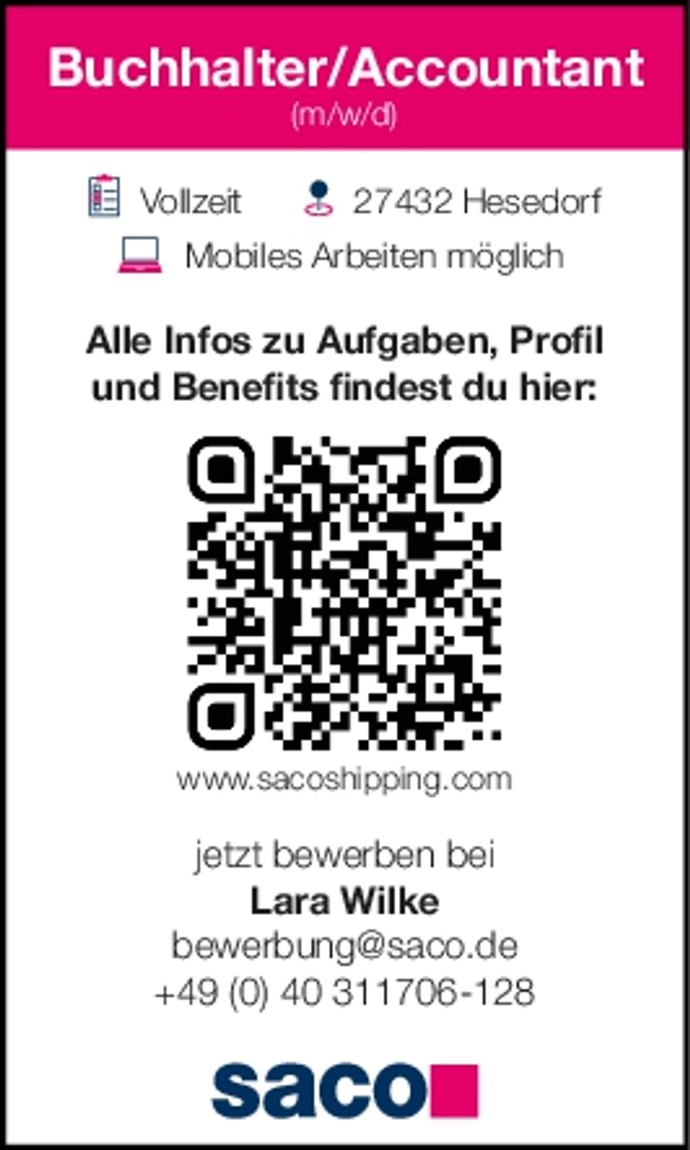 Stellenanzeige Buchhaltung