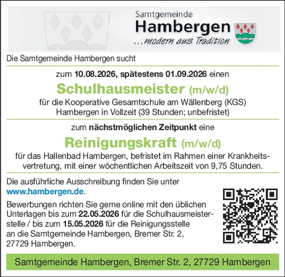 Schulhausmeister/ Reinigungskraft