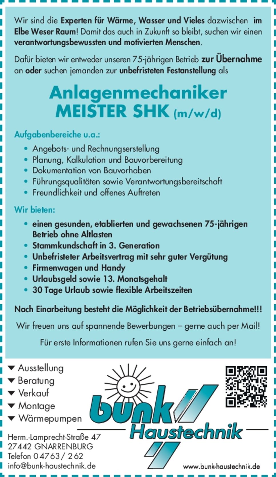 Anlagenmechaniker MEISTER SHK (m/w/d)