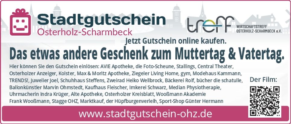 Stadtgutschein - Mutter- & Vatertag