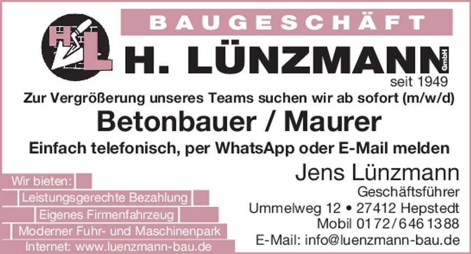 Betonbauer/Maurer