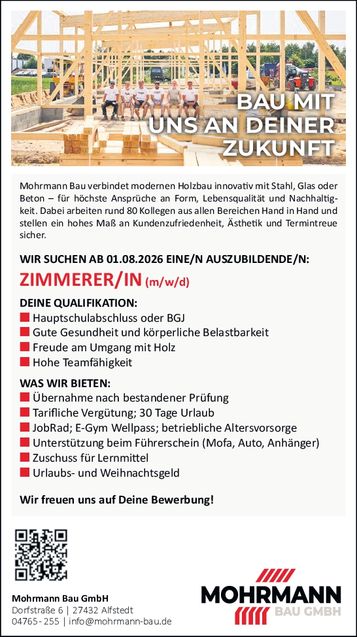 Zimmerer / in