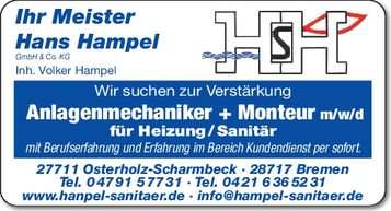 Anlagenmechaniker + Monteur gesucht