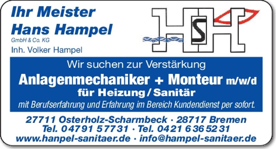 Anlagenmechaniker + Monteur gesucht