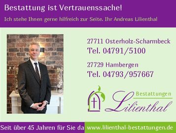 NEU Lilienthal. Bestattung ist Vertr.