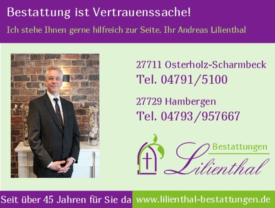 NEU Lilienthal. Bestattung ist Vertr.