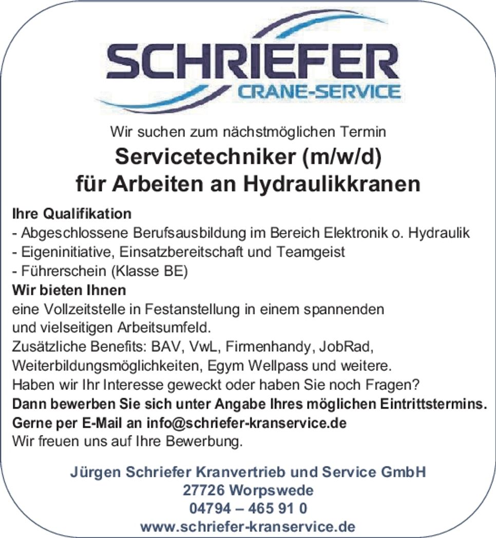 Servicetechniker gesucht