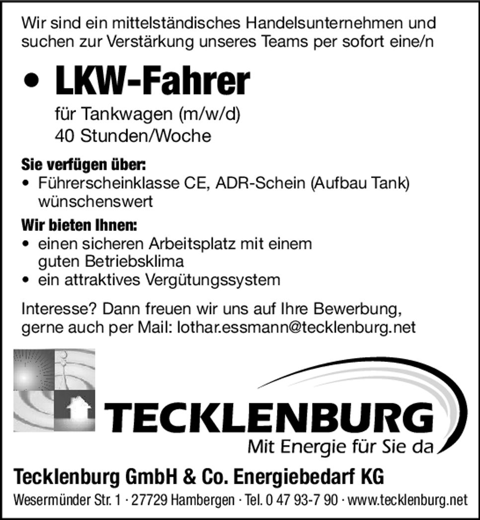 LKW-Fahrer für Gefahrguttransporte