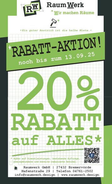 Rabatt-Aktion noch bis zum 13.09.25