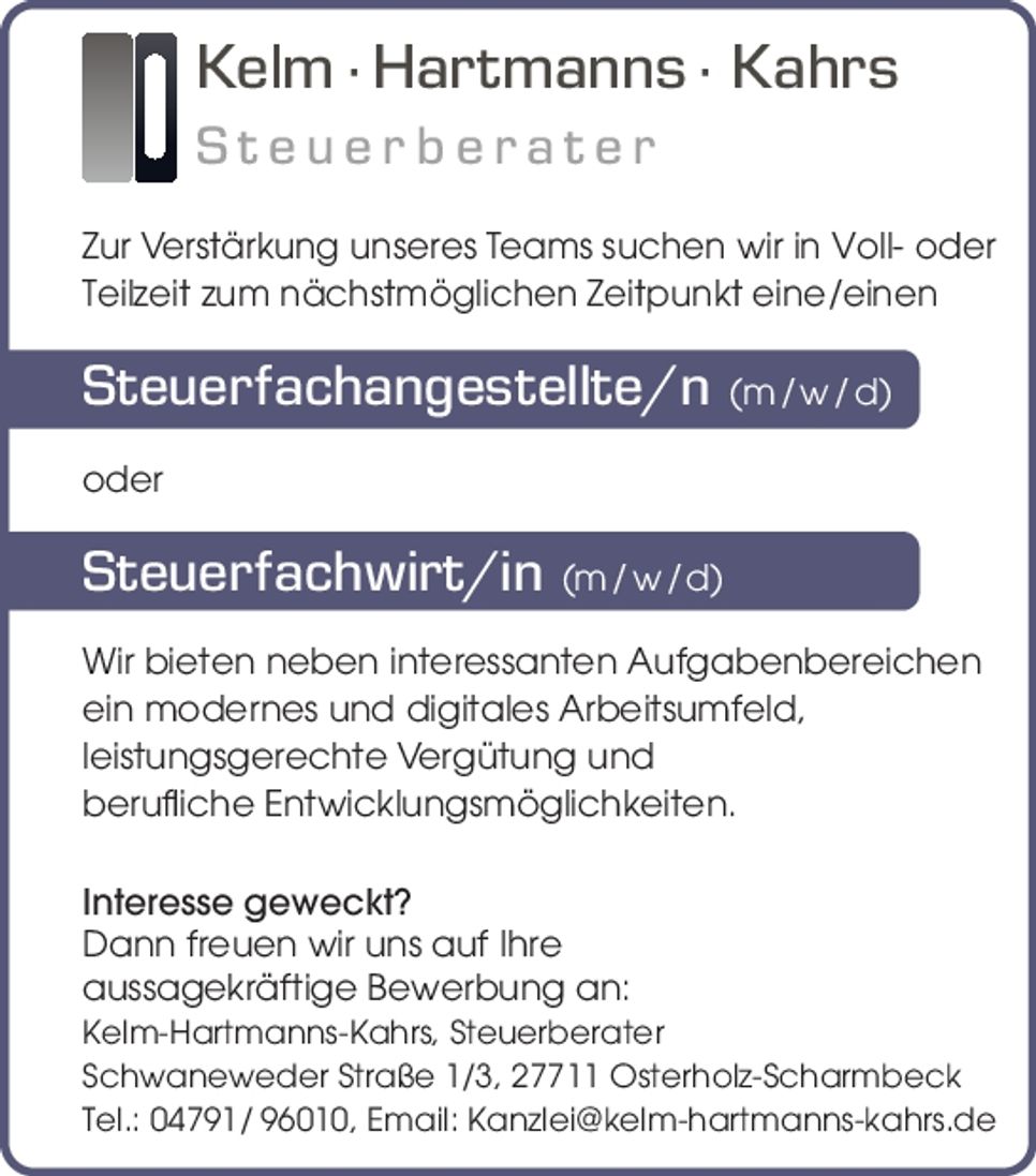 Steuerfachangestellt/Steuerfachwirt