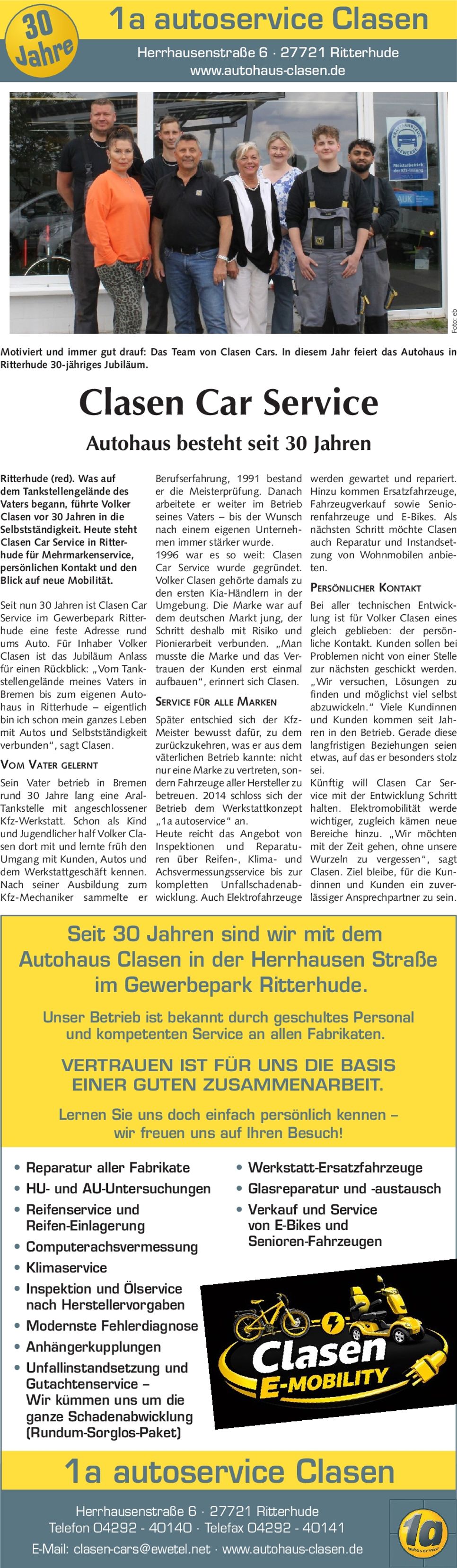 30 Jahre Clasen Car