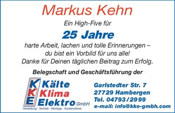 Jubiläum Markus Kehn 25 J. Jubiläum