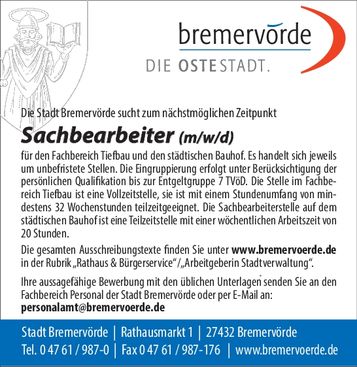 Sachbearbeiter FB Tiefbau (m/w/d) 