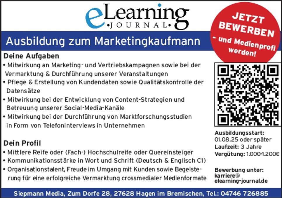 Stellenanzeige Berufswelt